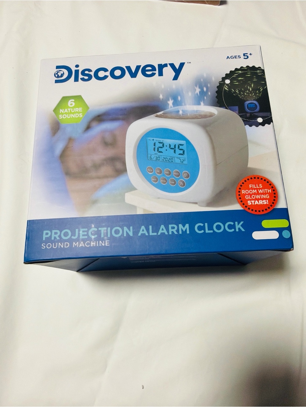 Alarm Clock Children Discovery Projection Alarm Clock - White with Blue Display - Picture 2 of 4